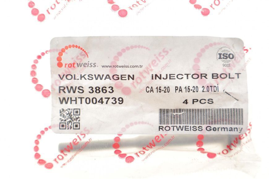 Болт крепления форсунки VW Caddy/T5 2.0TDI 10- (Rotweiss) RWS3863 RWS3863 фото
