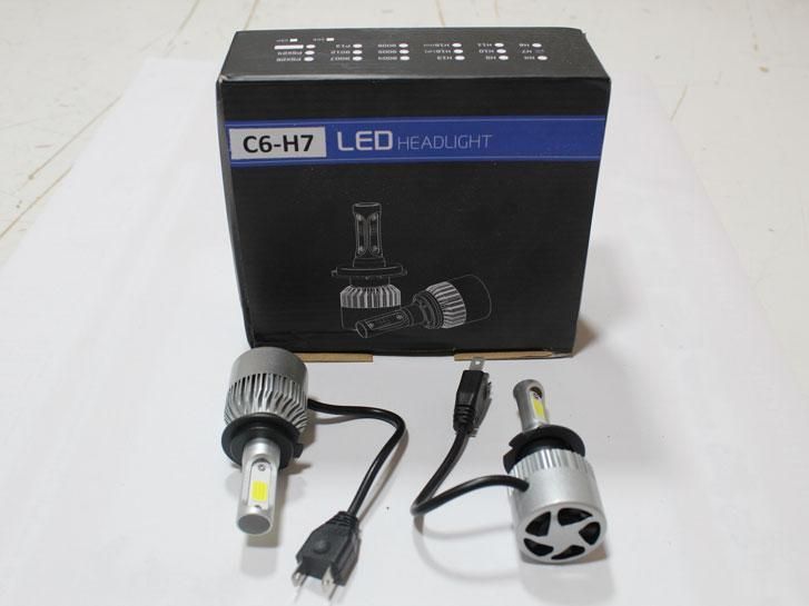 Лампа LED H7, диод COB/12V, 6000К/тип охлаждения- радиатор (металлический корпус) +вентилятор "C6" 50881 фото