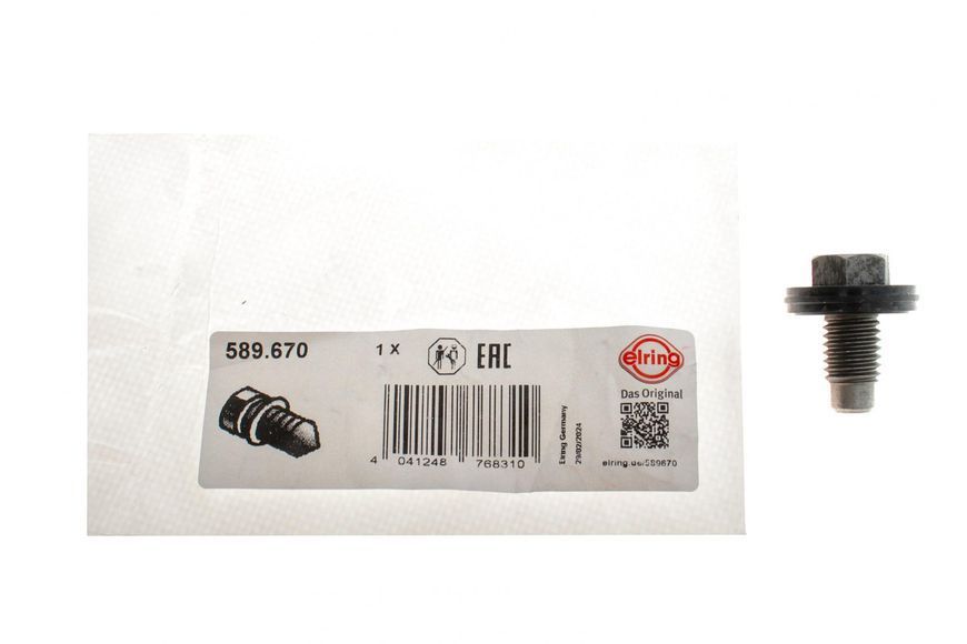 Болт зливу оливи Ford Mondeo 94-07 (M12x1.75) (Elring) 589.670 589.670 фото